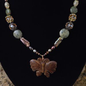 Butterfly, Fresh Water Pearls & Crystal